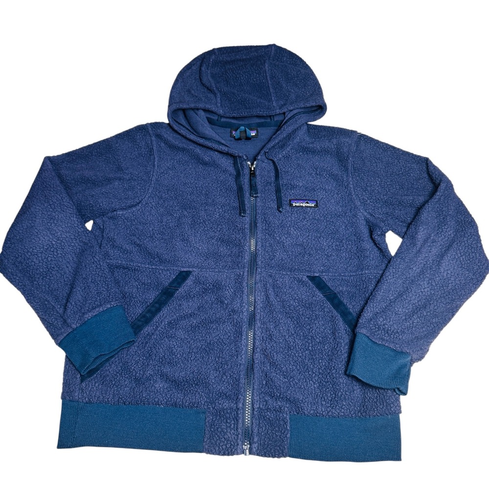 Patagonia Los Gatos Hooded Fleece Jacket Blue Full Zip Womens Small 25226